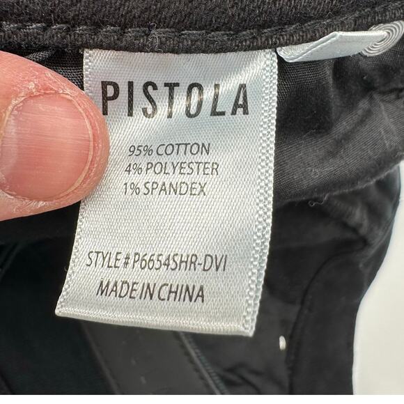 Pistola Teagan Black High Rise Slim Jeans With Ankle Slit Cuff Womens Size 26 - Picture 14 of 16